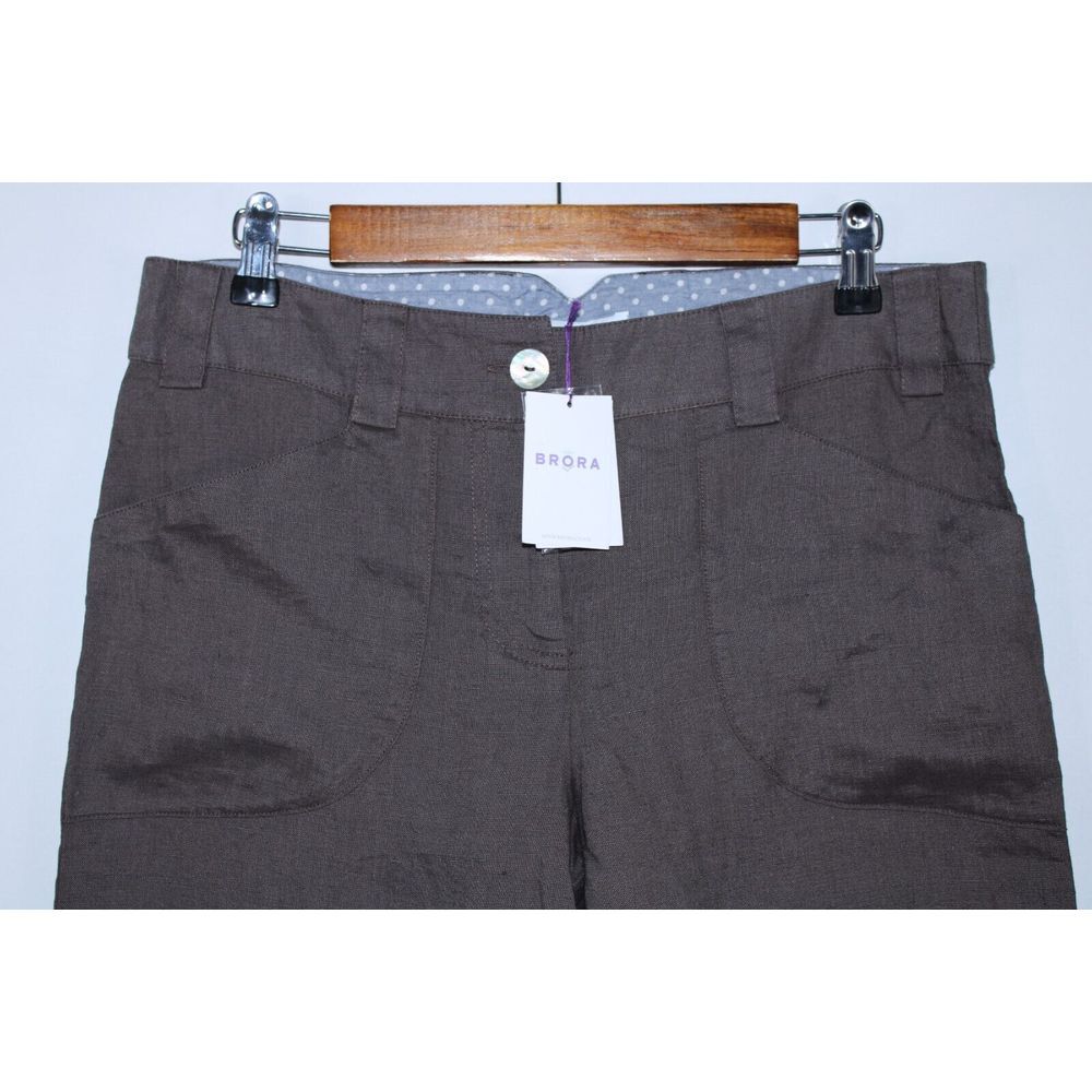 NWT Brora Women's Size 10 Mole‎ 100% Linen Pants - Picture 2 of 9